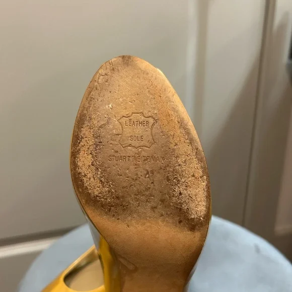 Stuart Weitzman Patent Leather Peep-Toe Heels - Picture 10 of 11